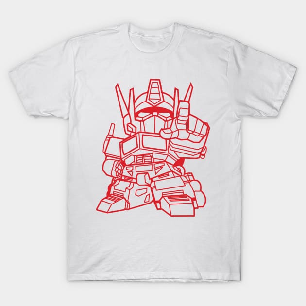 Optimus Prime Chibi - Red T-Shirt by lldesigns